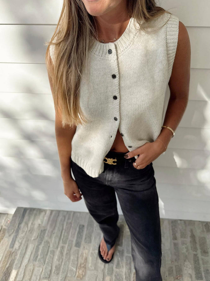 Button Up Sweater Vest