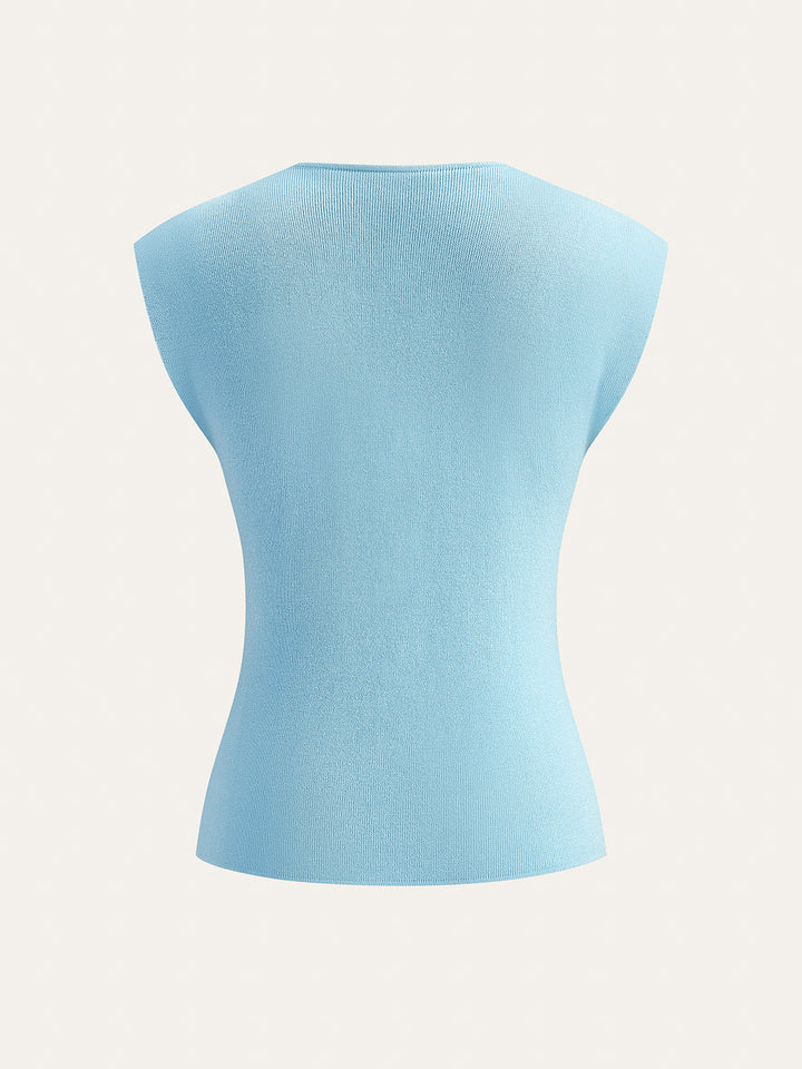 Shell Button Knit Vest