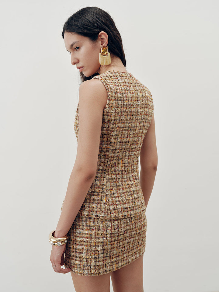 Tweed Sleeveless Vest