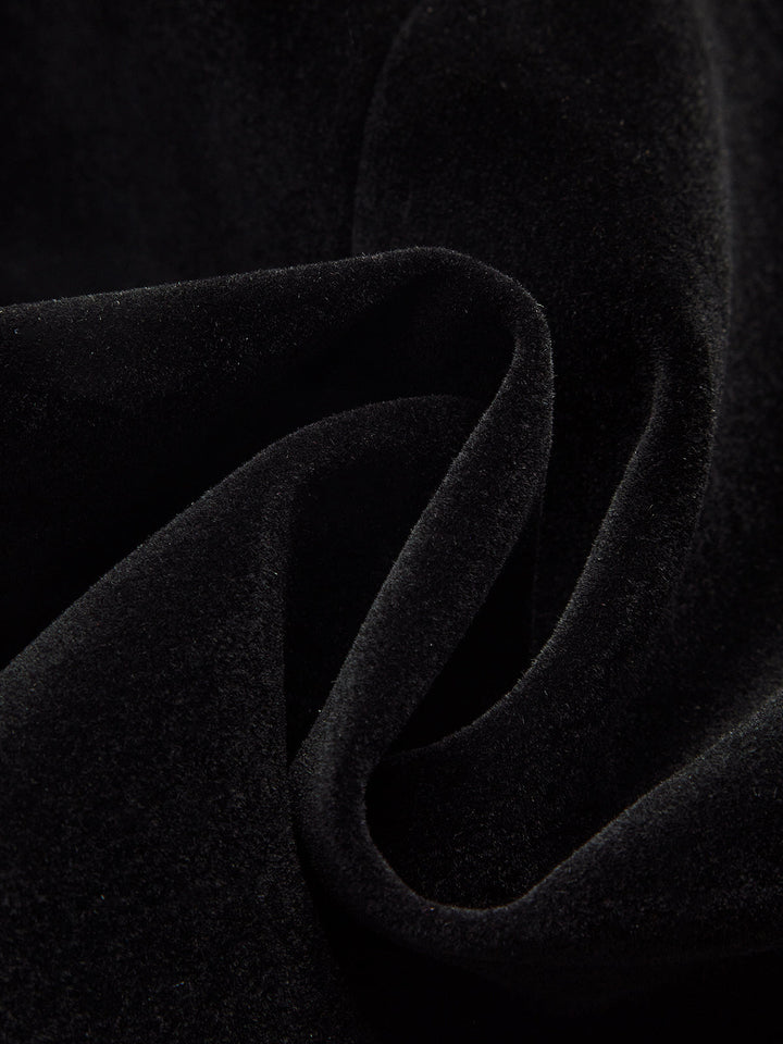 Velvet Stand Collar Blazer