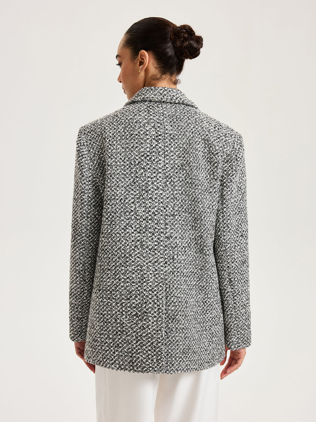 Wool-Blend Tweed Double-Breasted Blazer