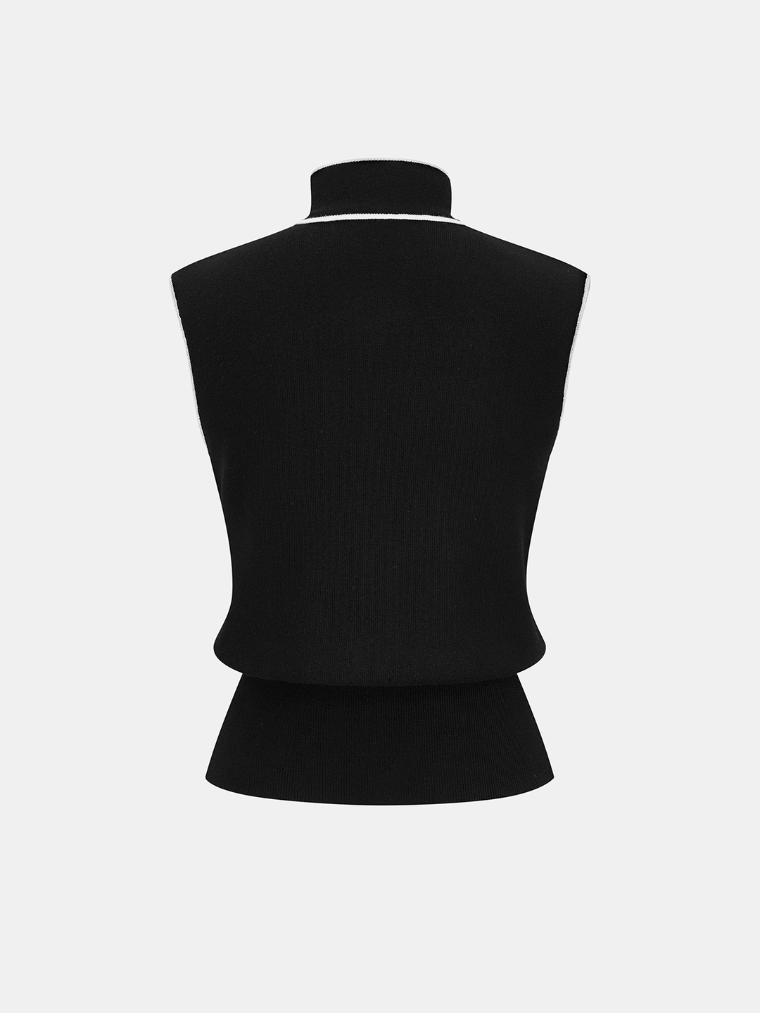 Contrast-Trim Tie-Neck Sweater Vest