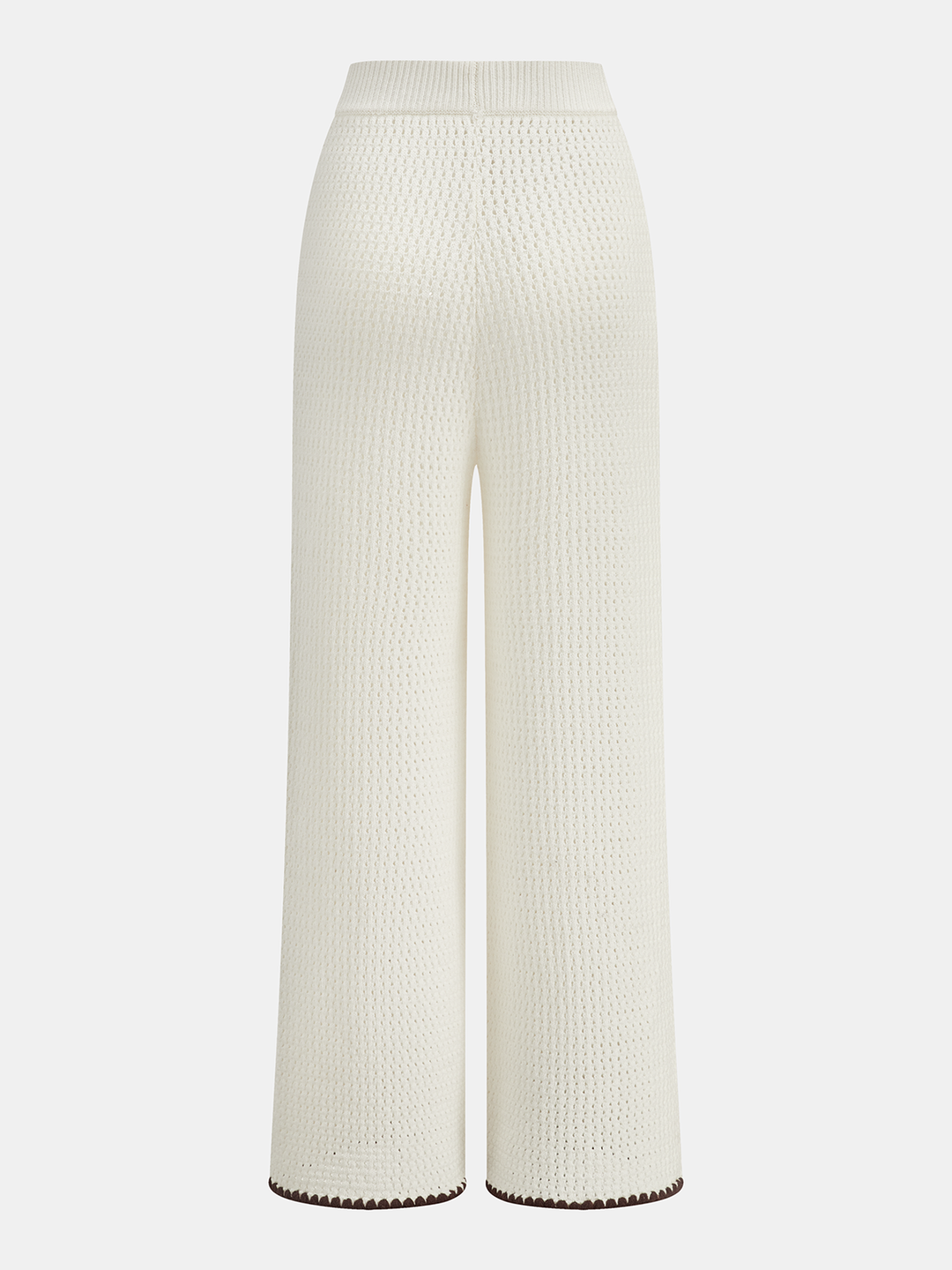 Contrast Trim Knit Vest & Wide-Leg Pants Set