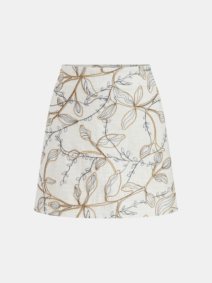 Printed Metal Button Vest & Mini Skirt Set