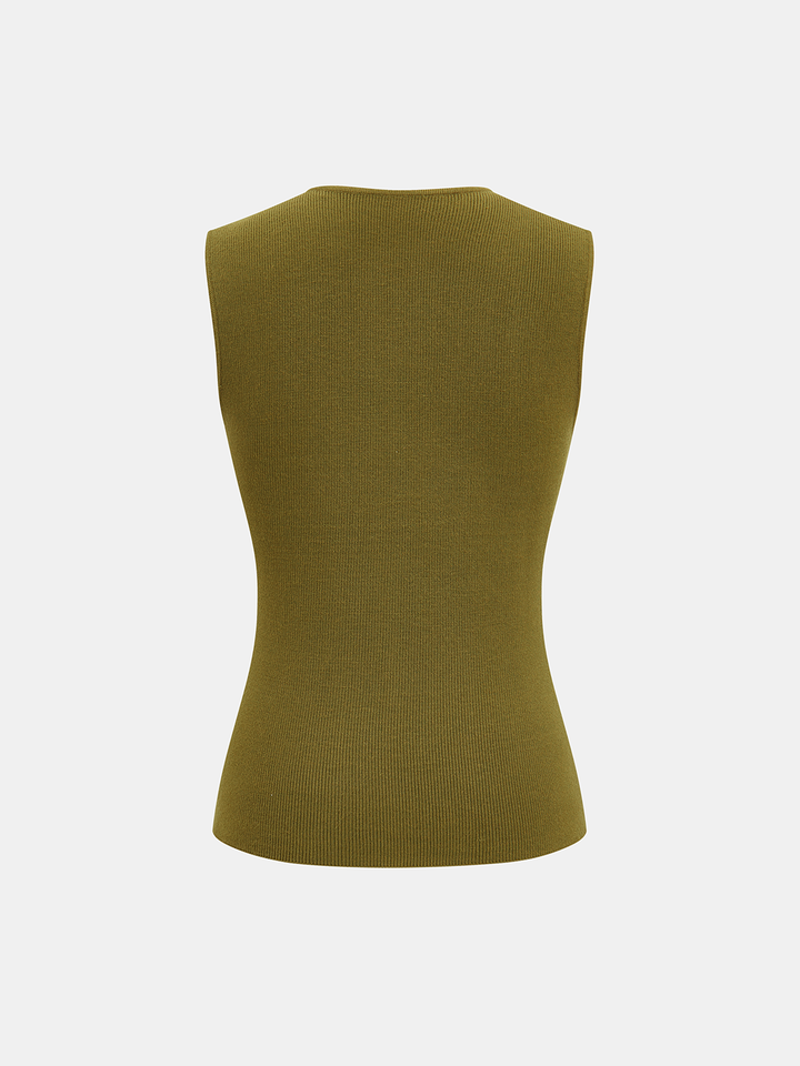 Knit Vest & Elastic Waistband Pants Set