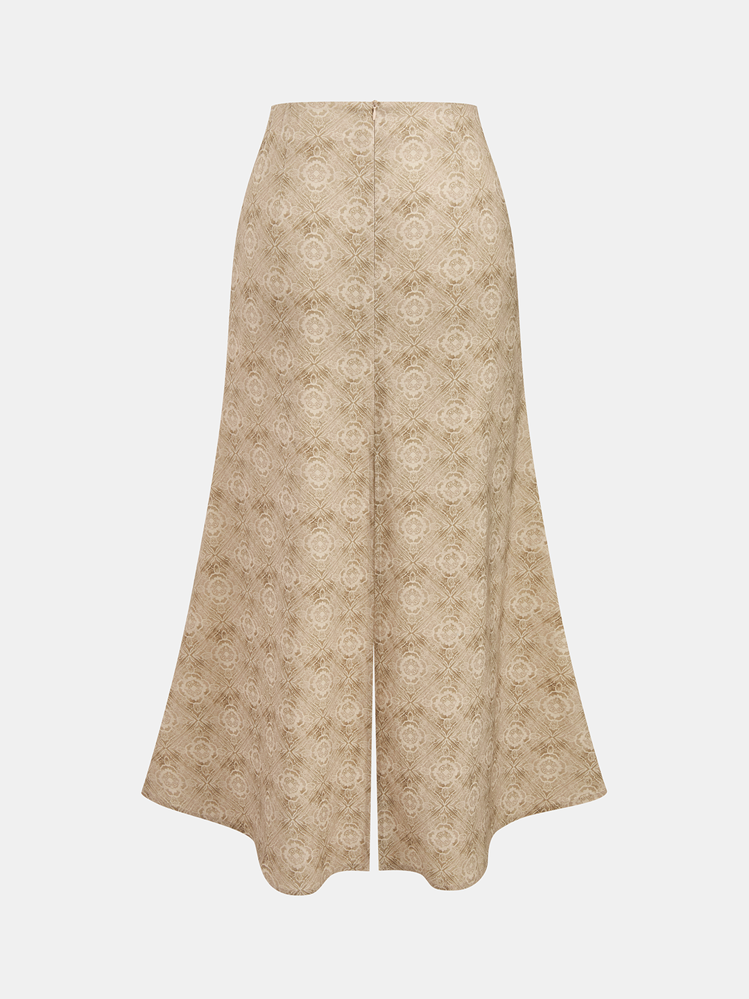 Linen Blend Printed Vest & Midi Skirt Set