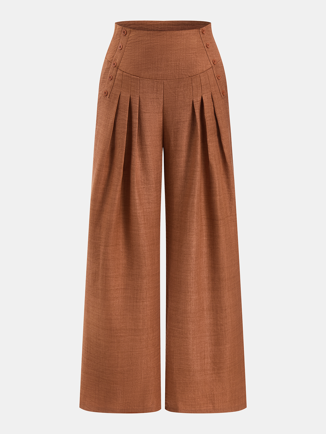 Buttoned Vest & Pleated Wide Leg Pants Set