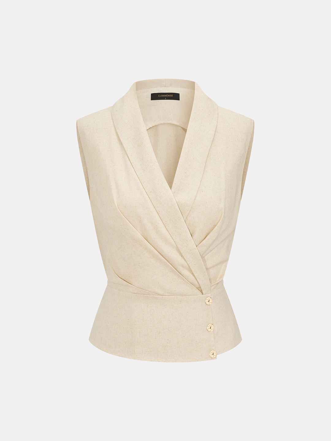 Linen Blend Wrap Vest Top