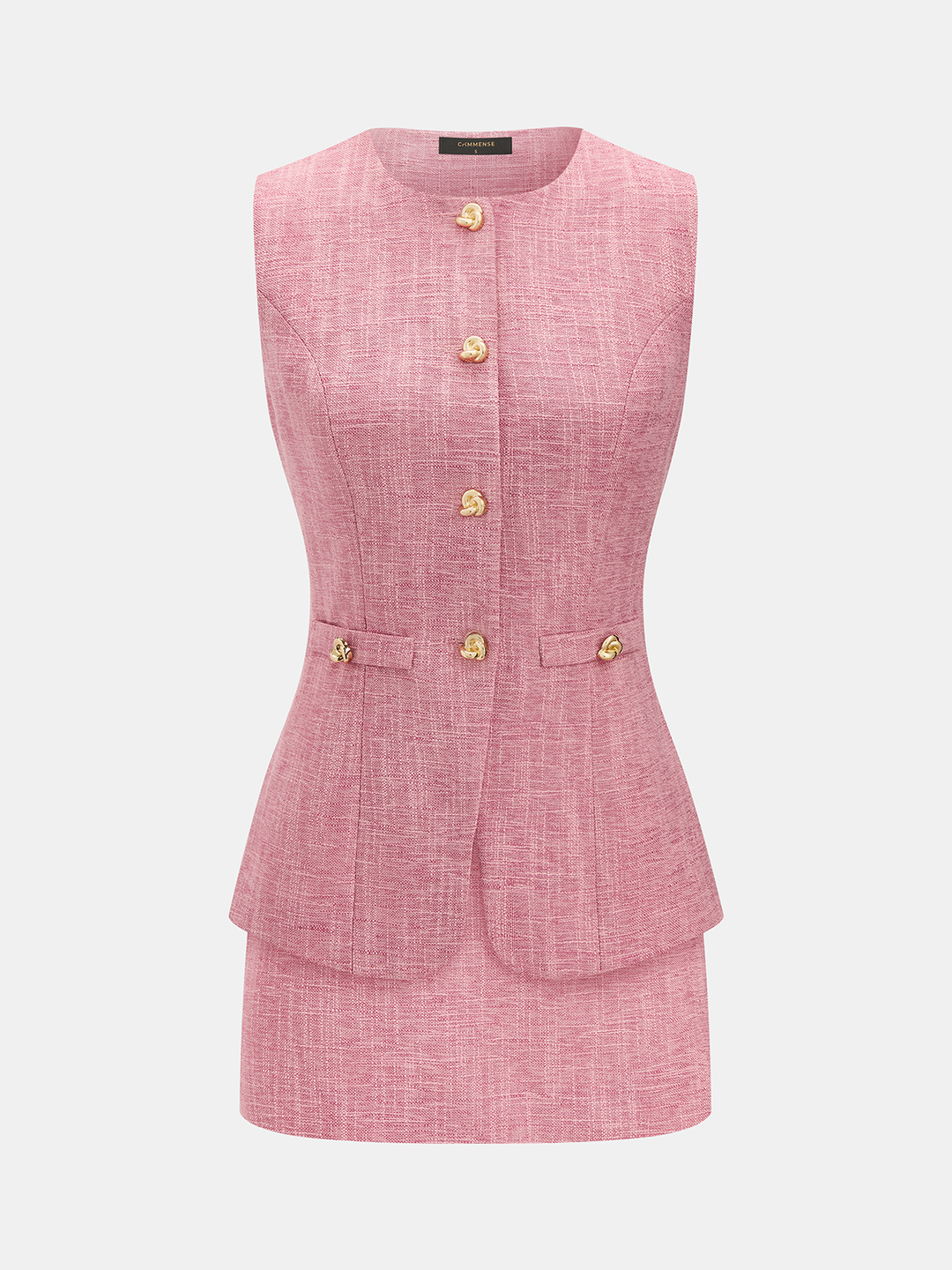 Tweed Sleeveless Vest & Mini Skirt Set