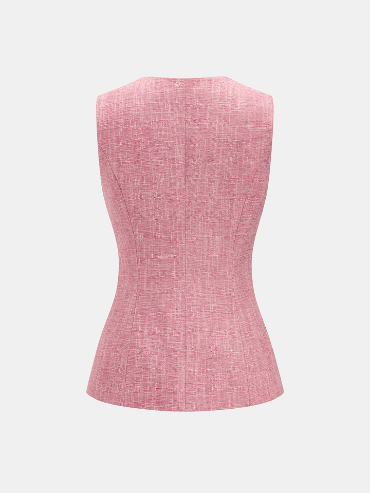 Tweed Sleeveless Vest & Mini Skirt Set