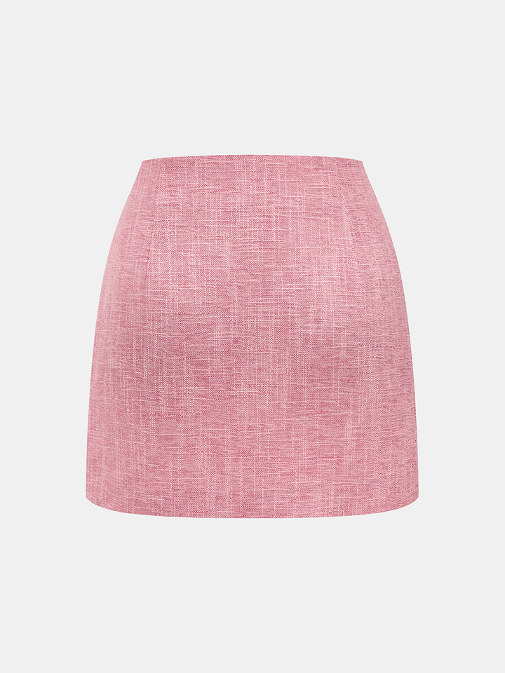 Tweed Sleeveless Vest & Mini Skirt Set