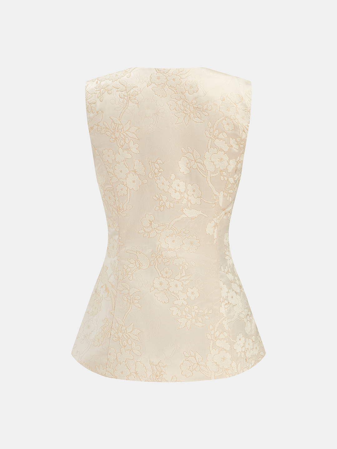 Floral Jacquard Sleeveless Vest & Shorts Set