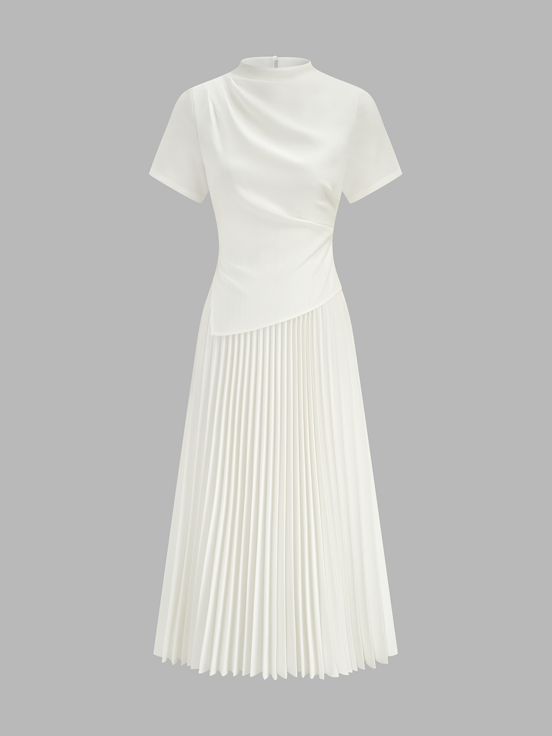 2 In 1 Short Sleeve Pleated Maxi Dress