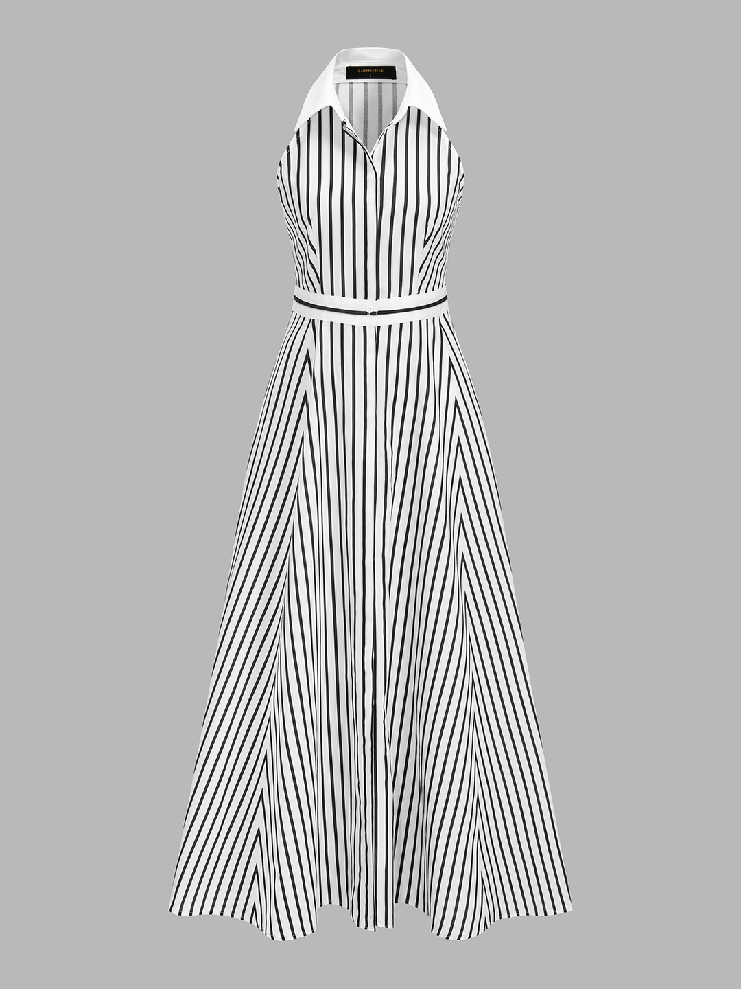 Striped Sleeveless Shirt Maxi Dress
