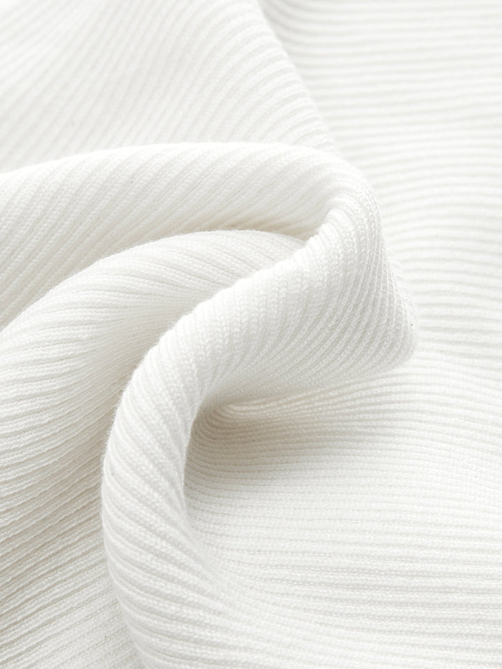 Frog Button Keyhole Neck Ribbed Knit Tank Top