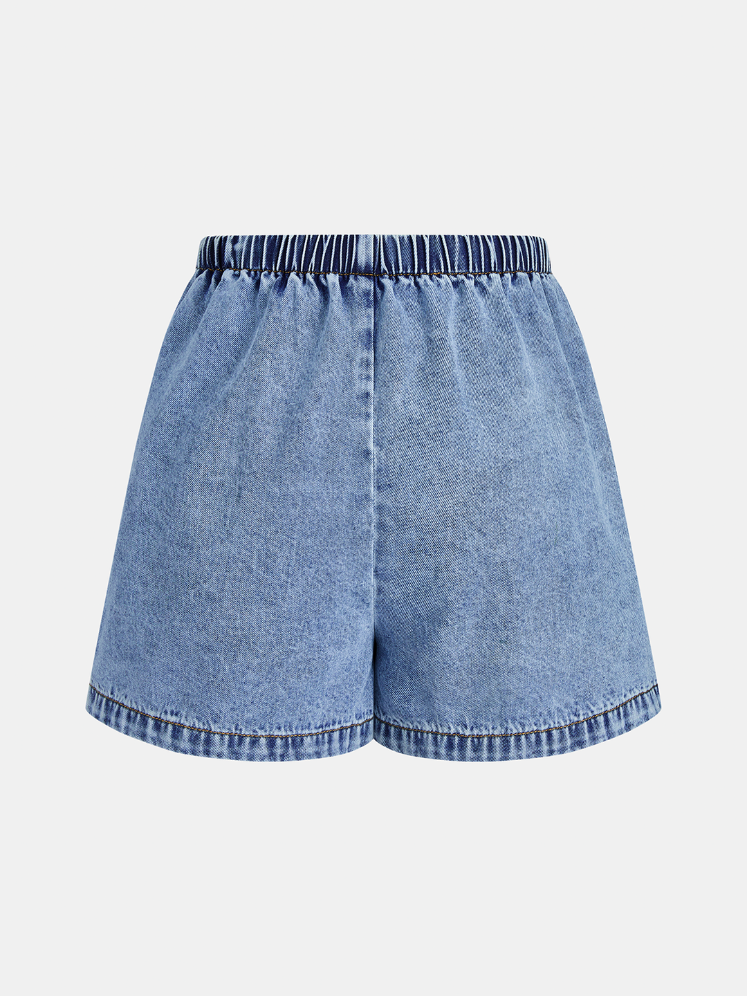 Side Slit Denim Vest & Drawstring Shorts Set