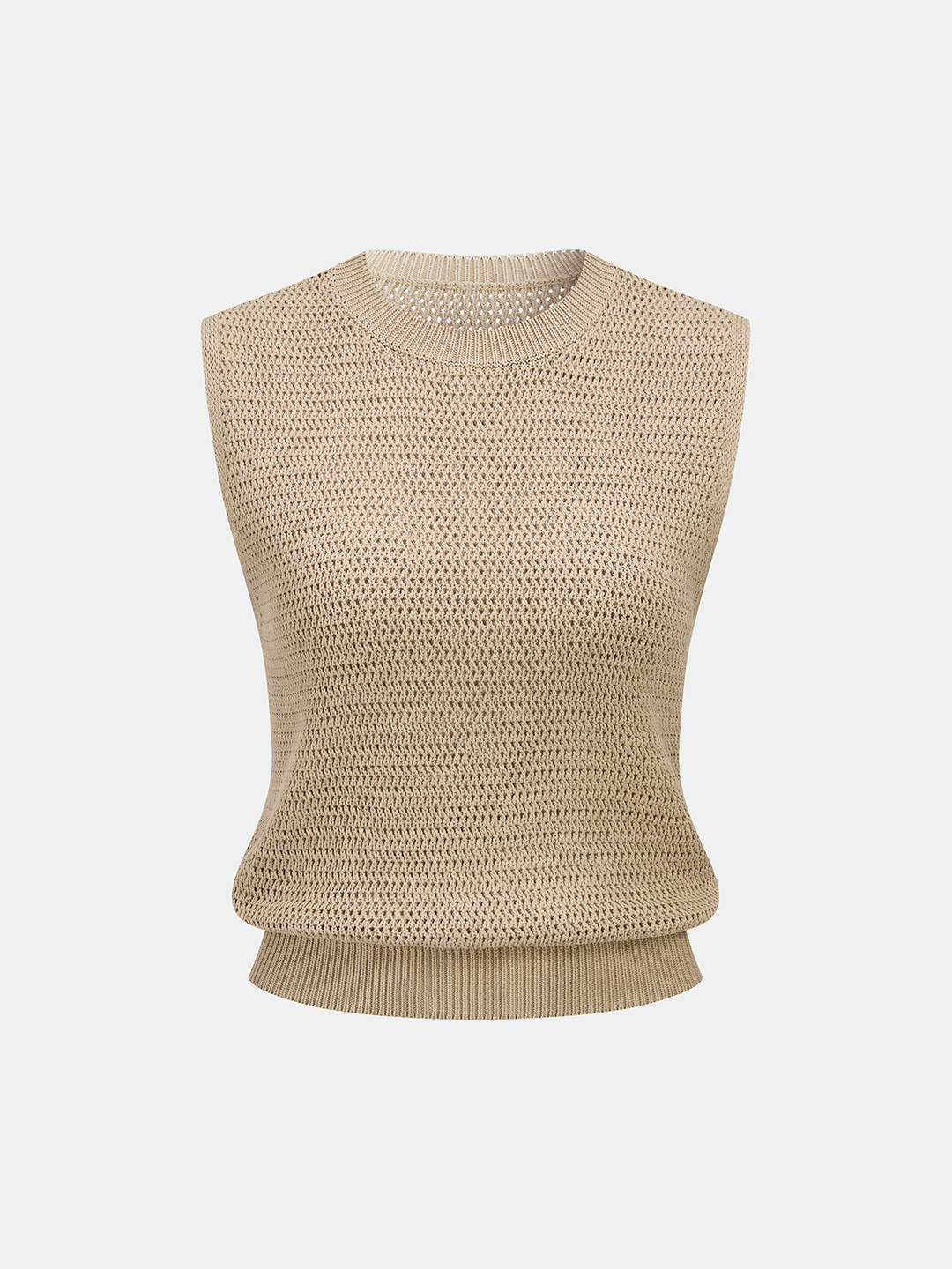 Open-Knit Sleeveless Sweater Vest
