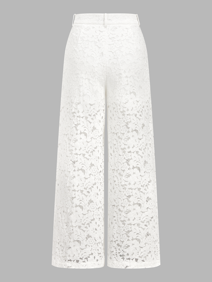 Frog Button Mandarin Collar Lace Vest & Pants Set