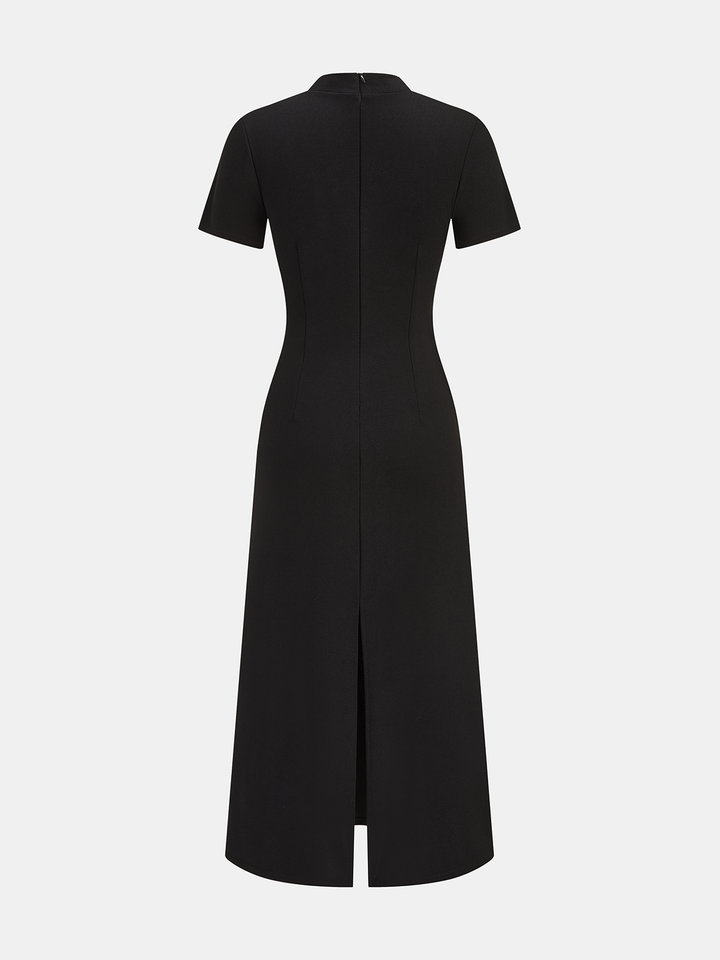Floral Embroidered Cheongsam Maxi Dress