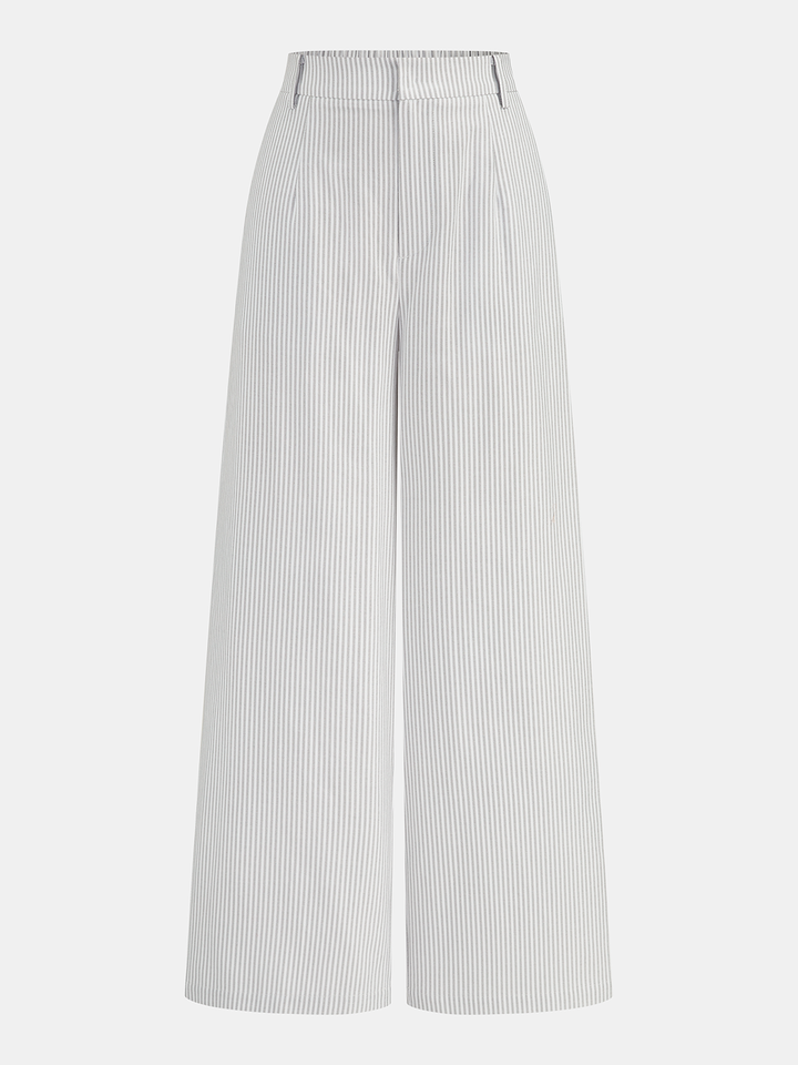 Scallop Edge Pinstripe Vest & Pants Set
