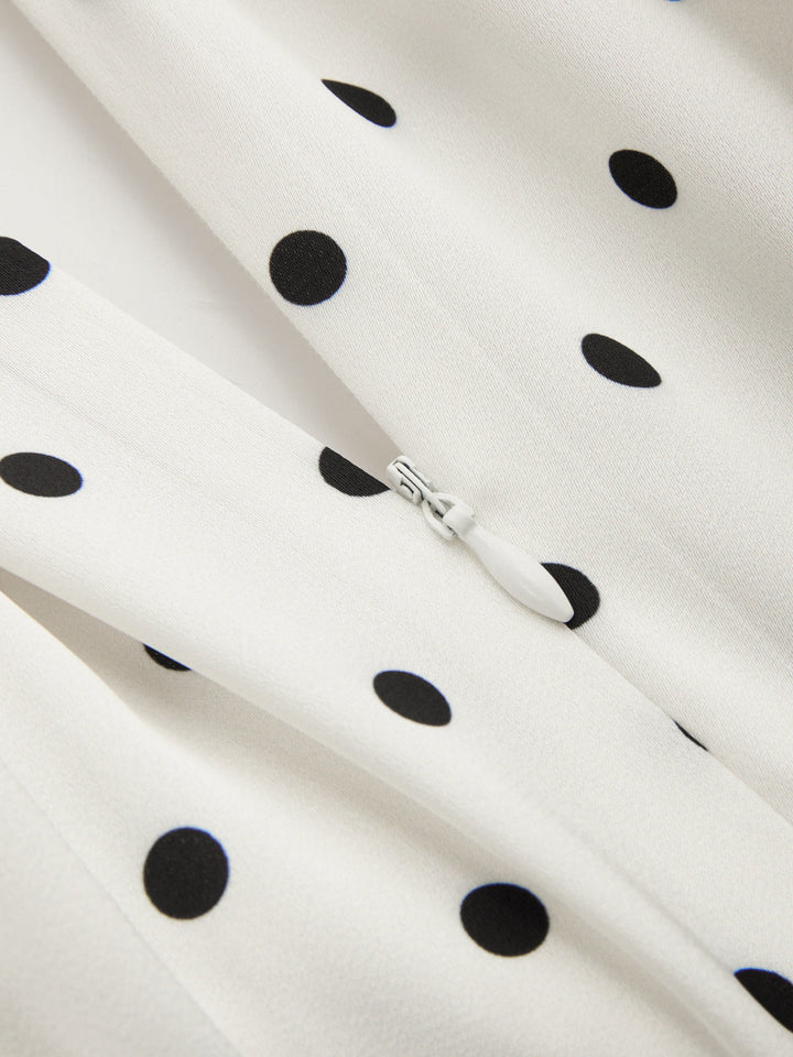 Polka Dot Sleeveless Belted Maxi Dress