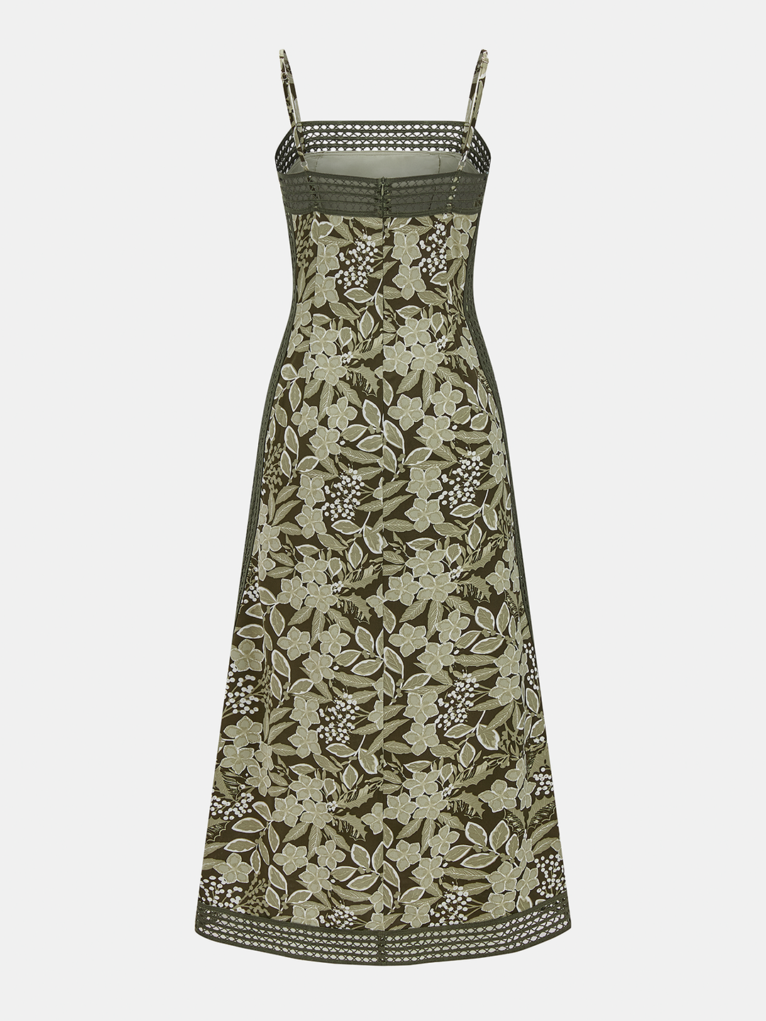 Crochet Trim Floral Print Slip Dress