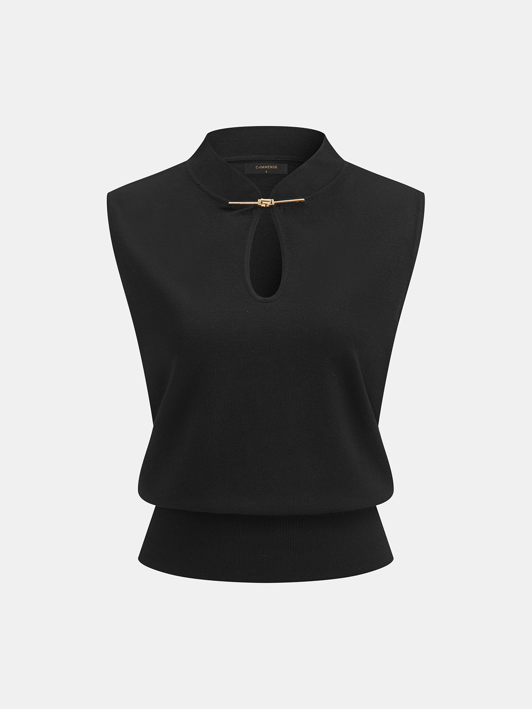 Mandarin Collar Keyhole Toggle Sweater Vest