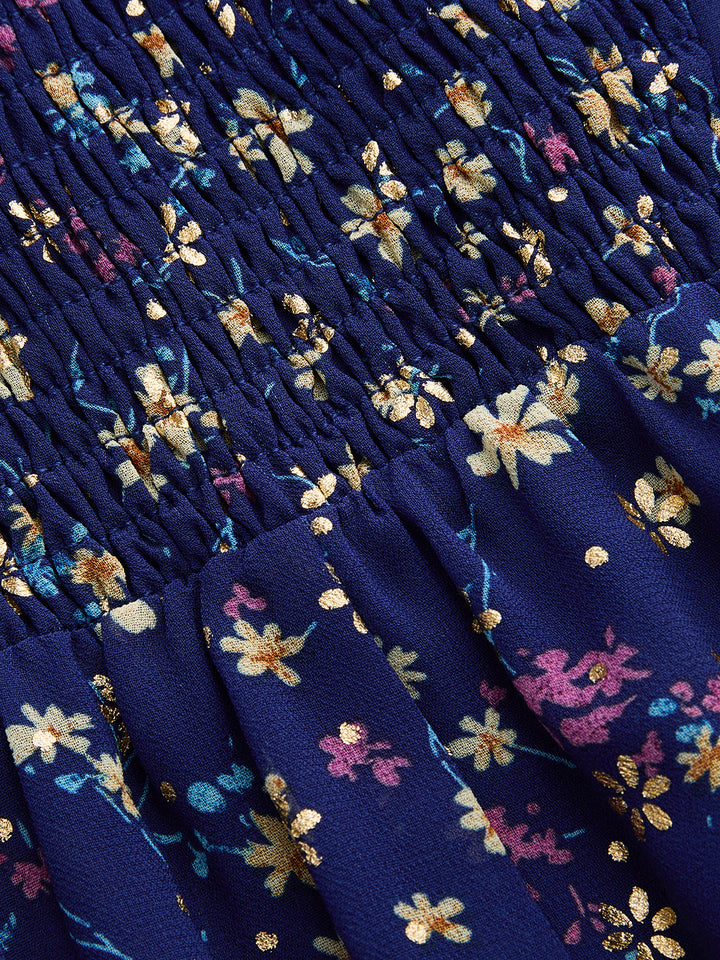 Ditsy Print Chiffon Maxi Dress