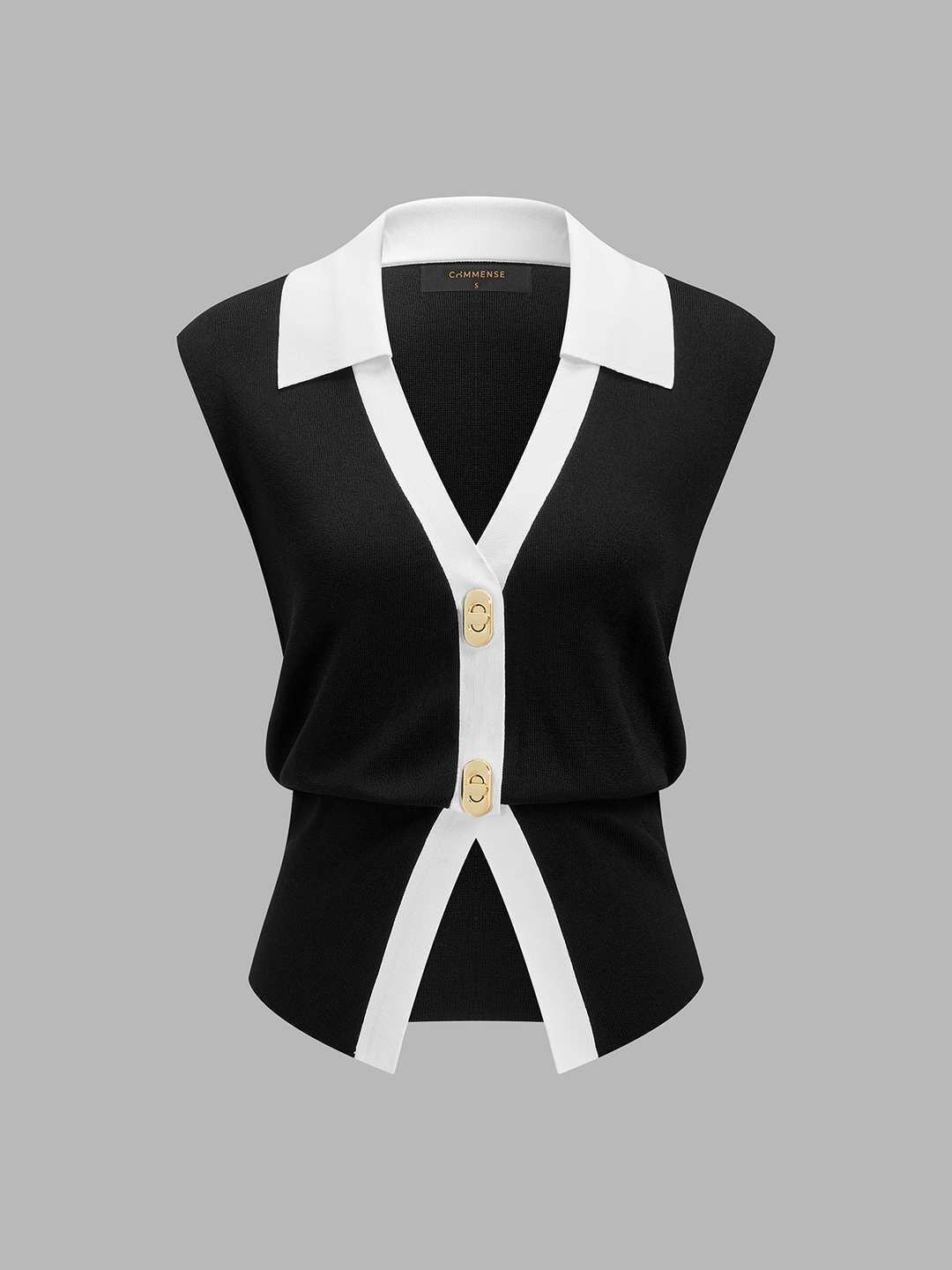 Contrast Trim Knit Vest & Pants Set