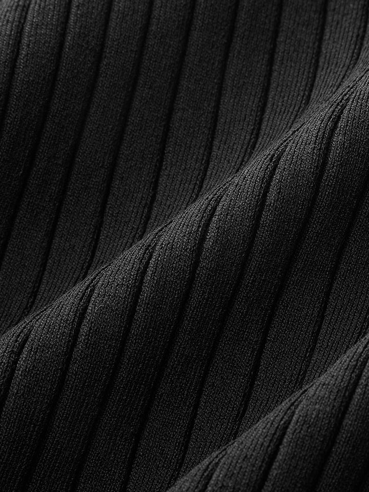 Metal Neckline Bar Ribbed Knit Tank Top
