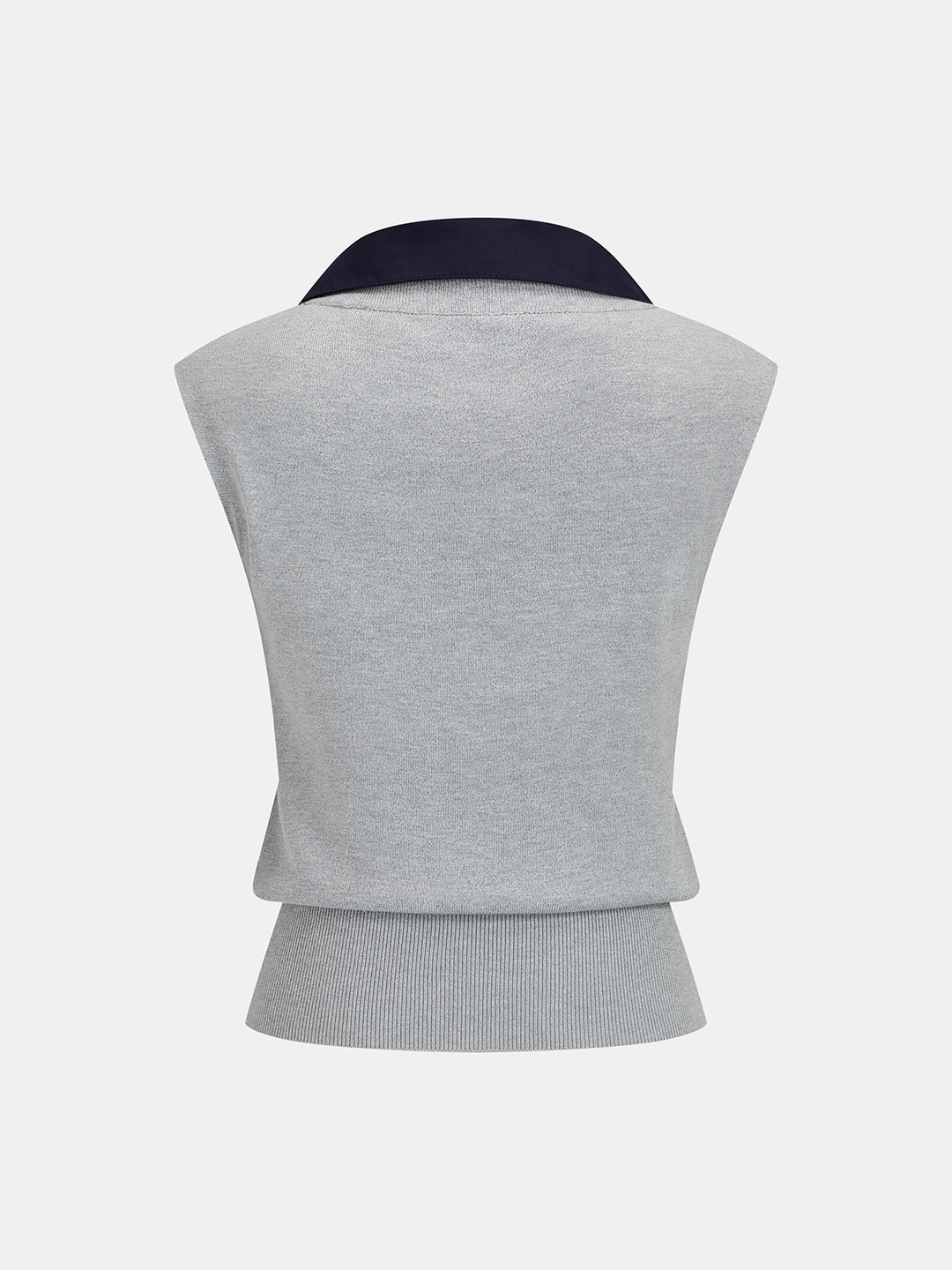 Contrast Collar Knit Vest
