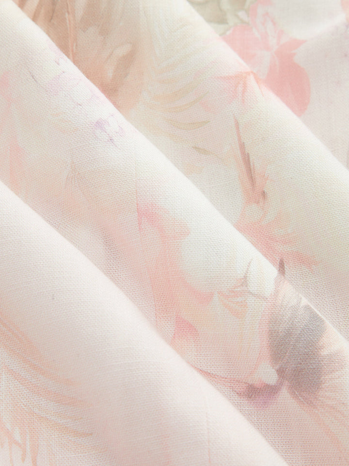 Watercolor Floral Print Vest & Pleated Shorts Set