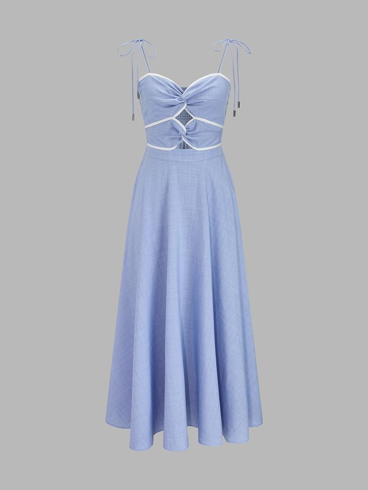 Cutout Tie Strap Maxi Dress