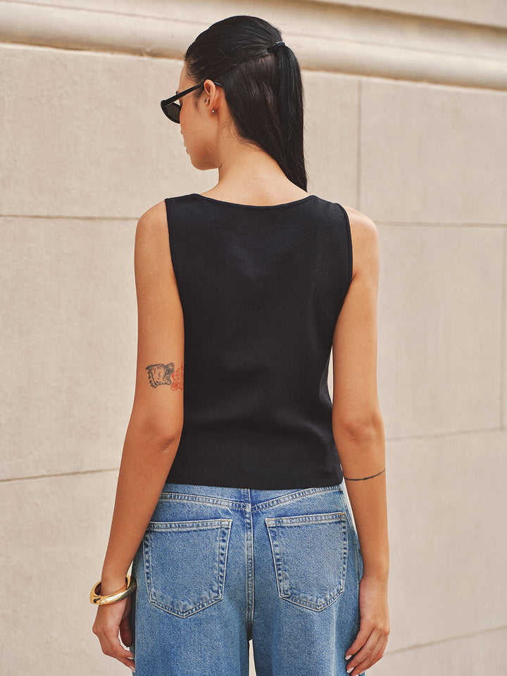 Horsebit Strap Knit Tank Top