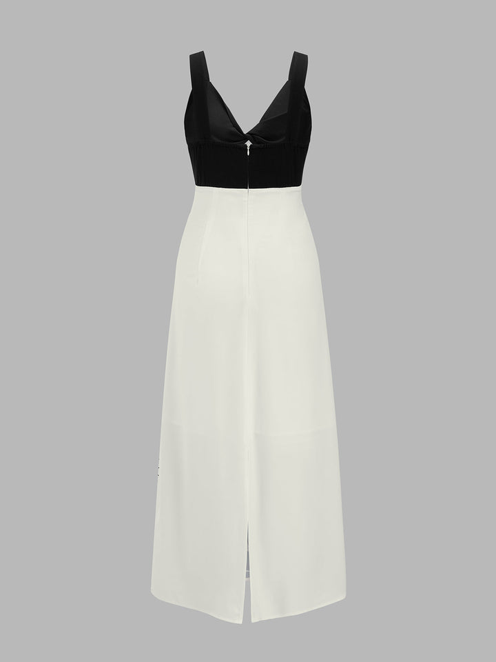 Cut-Out Palm Print Maxi Dress