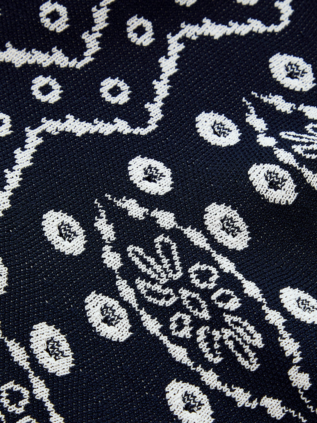 Scallop Trim Ethnic Pattern Knit Mini Dress