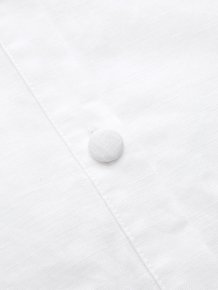 Sleeveless Sailor Collar Cotton Linen Midi Dress