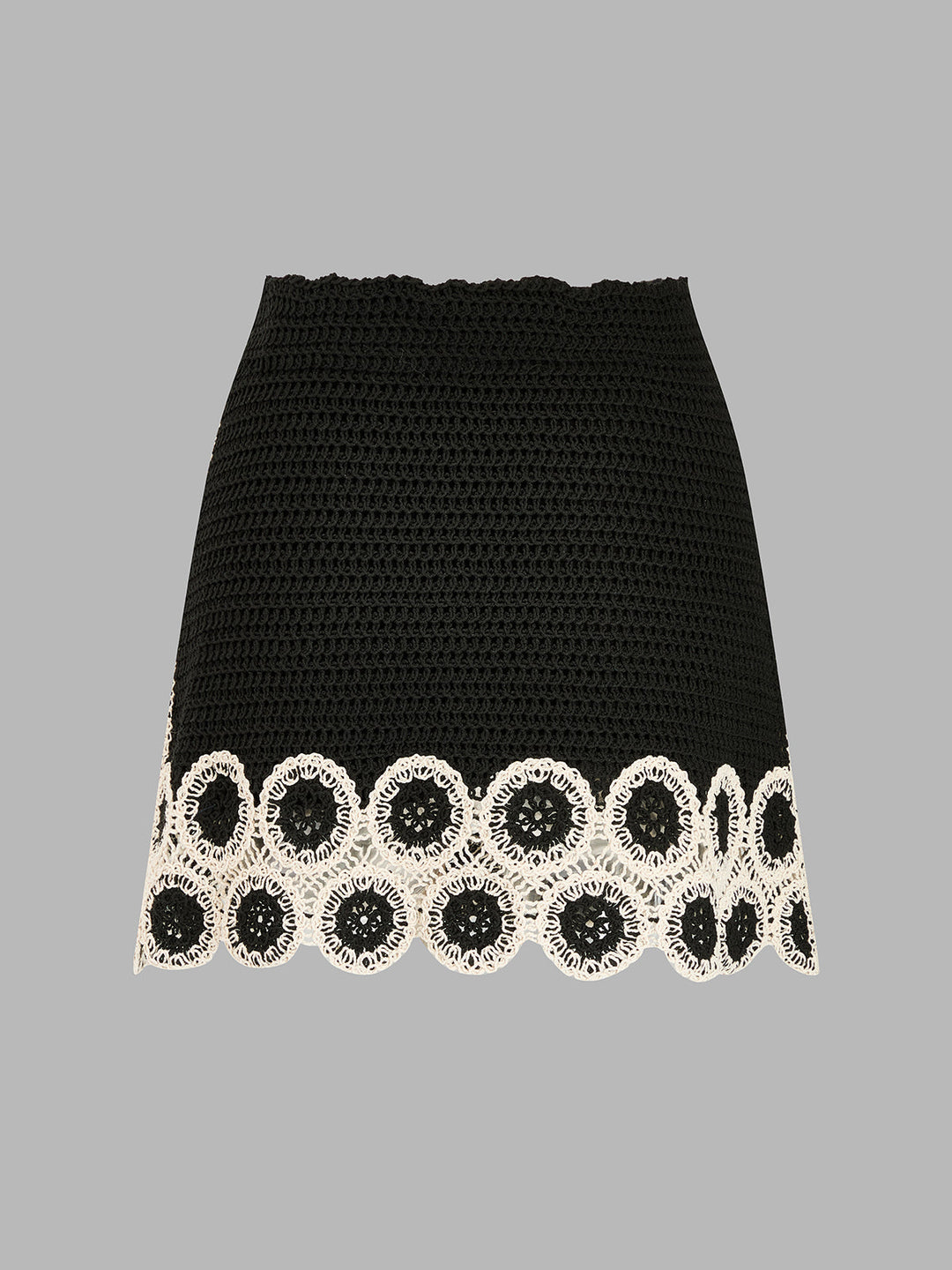 Crochet Lace Trim Sleeveless Vest & Mini Skirt Set