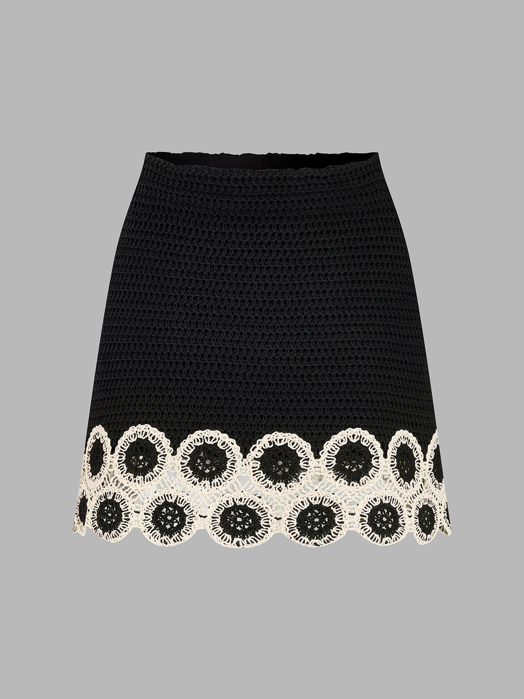 Crochet Lace Trim Sleeveless Vest & Mini Skirt Set