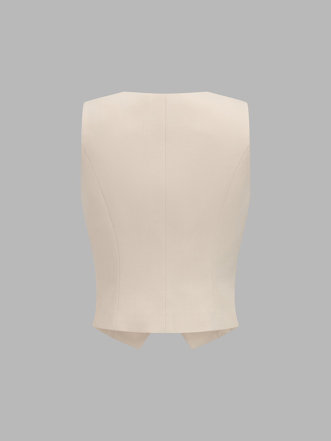 V-neck button-front cropped fitted vest and wide-leg trousers set