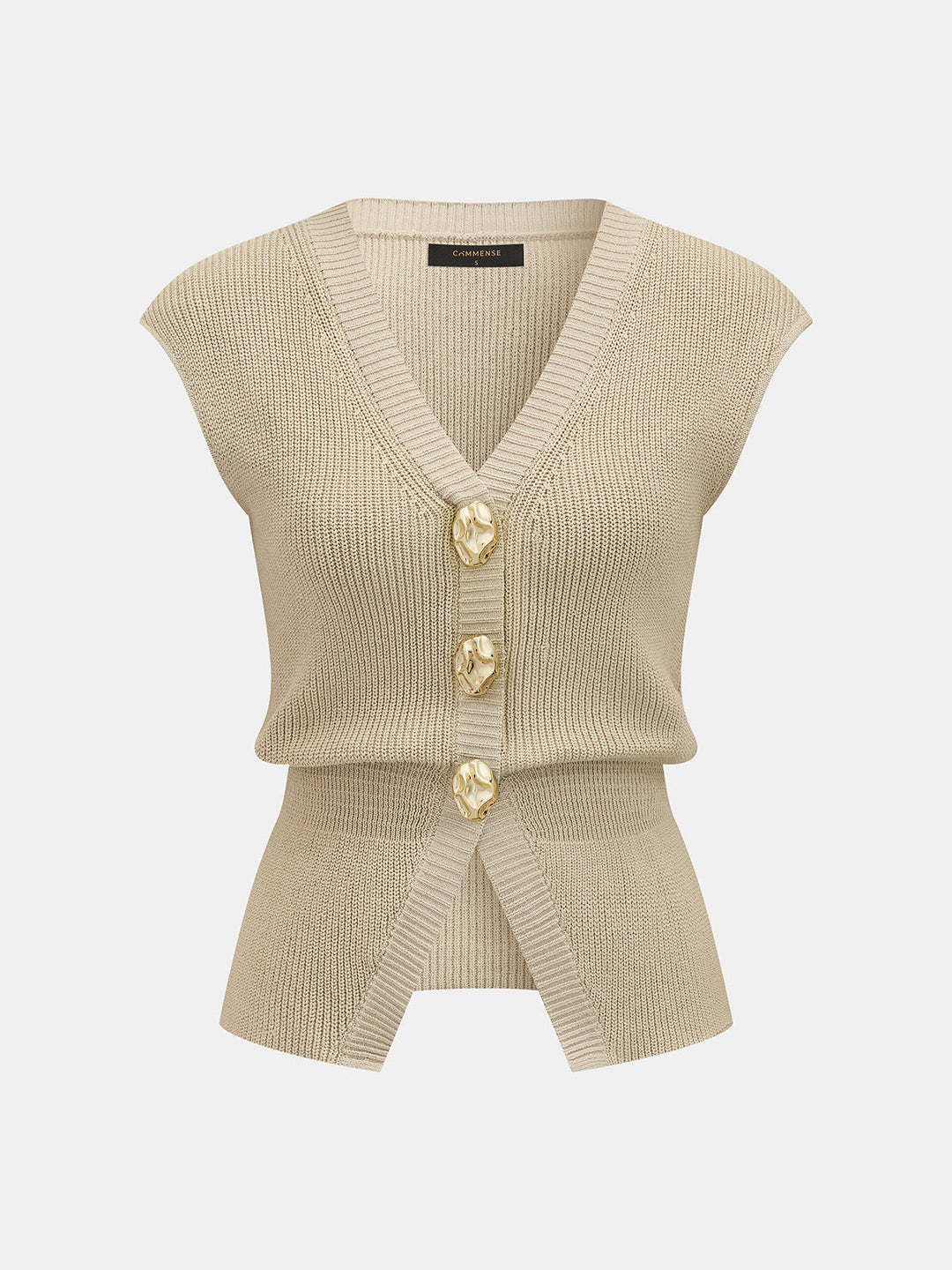 V-Neck Metal Accent Knit Vest