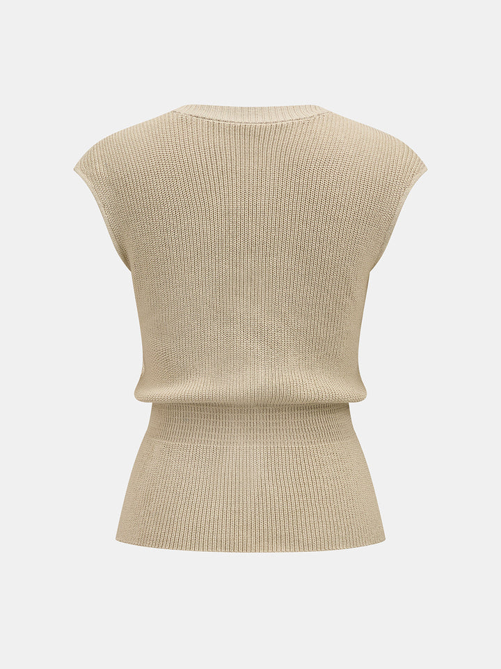 V-Neck Metal Accent Knit Vest