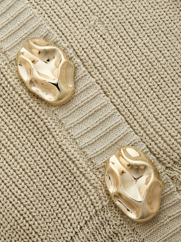 V-Neck Metal Accent Knit Vest