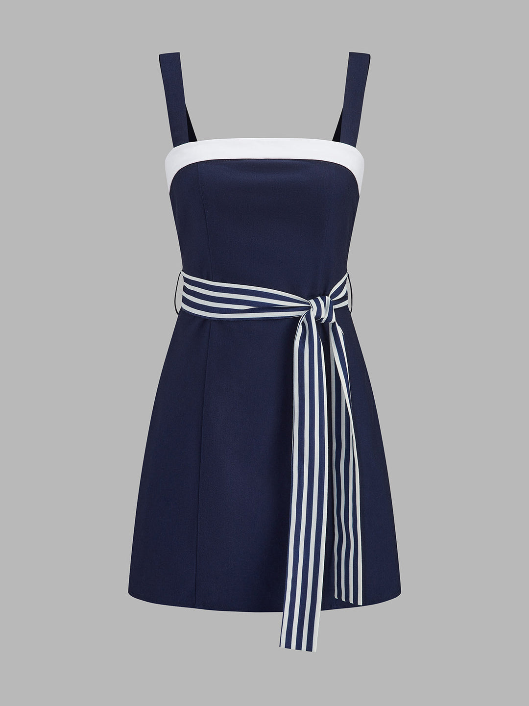 Stripe Belt Color Block Cami Mini Dress
