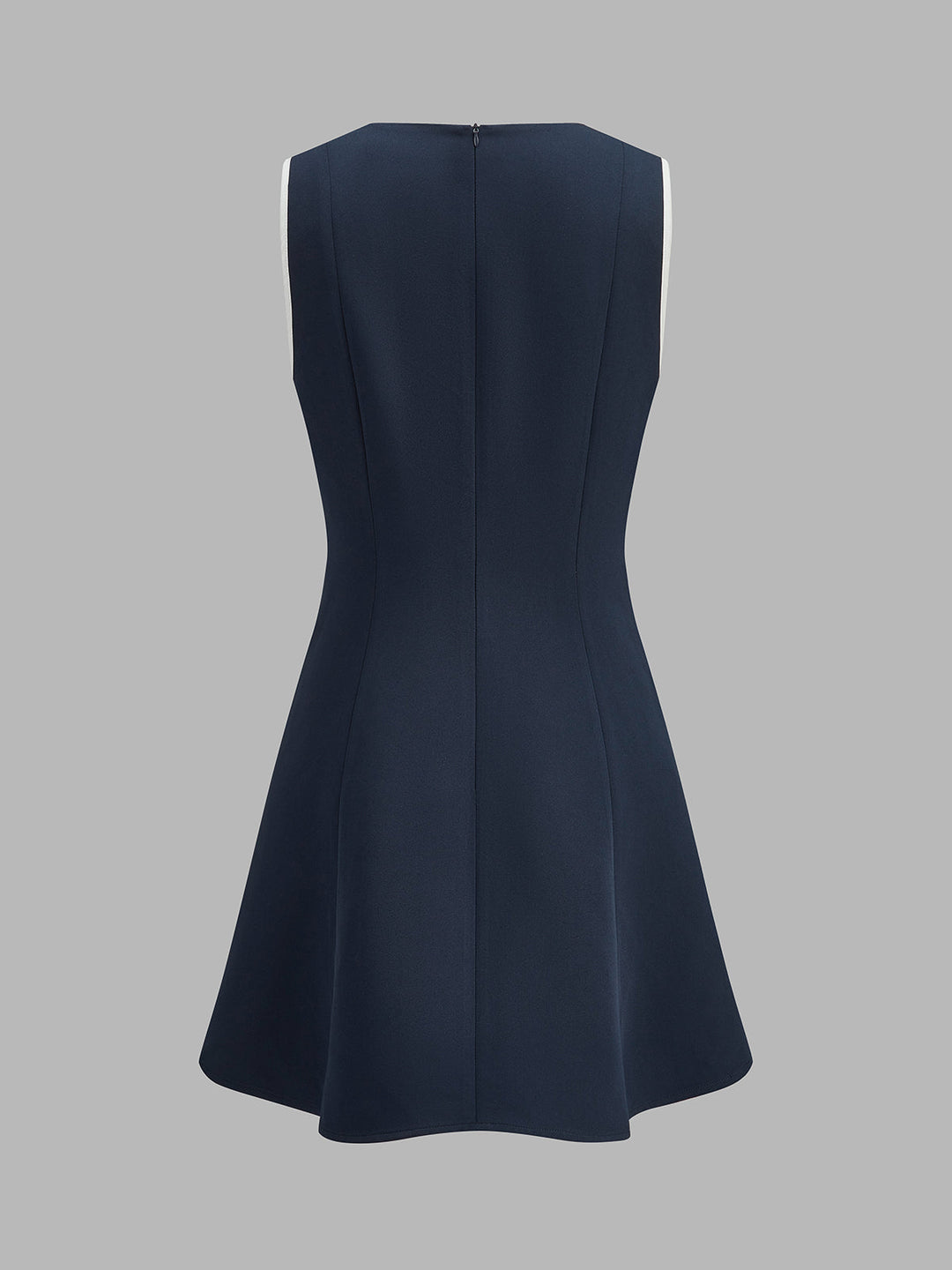 Contrast Piping Sleeveless Mini Dress