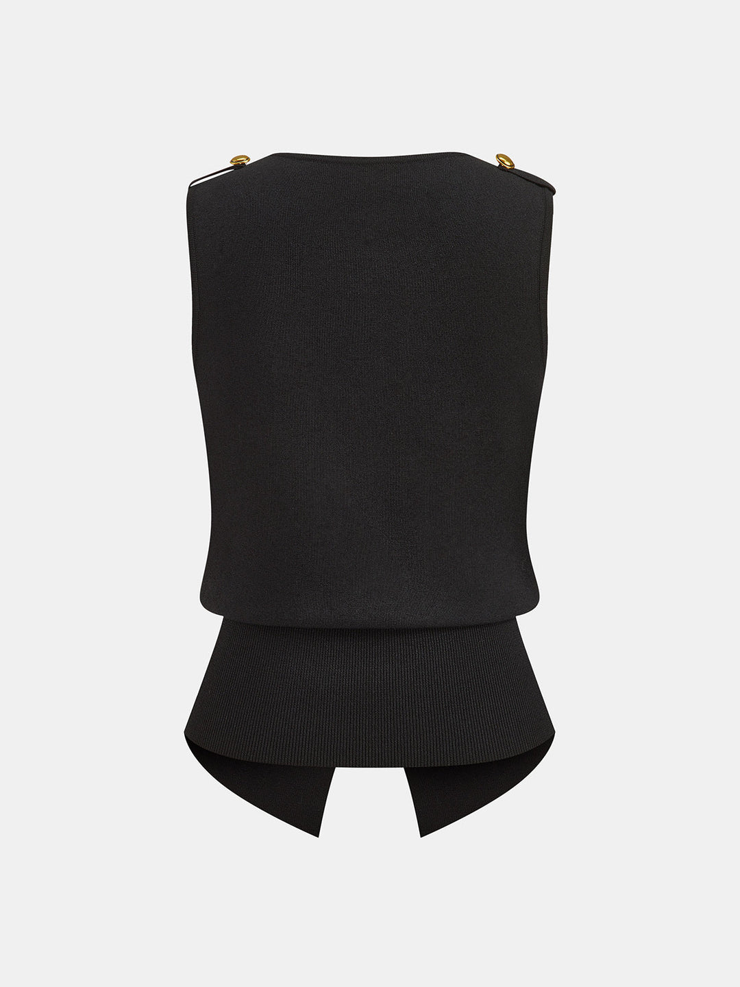 Metal Detail Napoleon Style Knit Vest