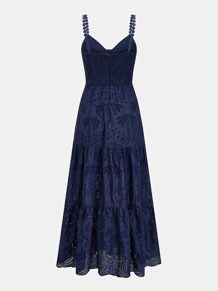 Eyelet Embroidery Tiered Cami Dress