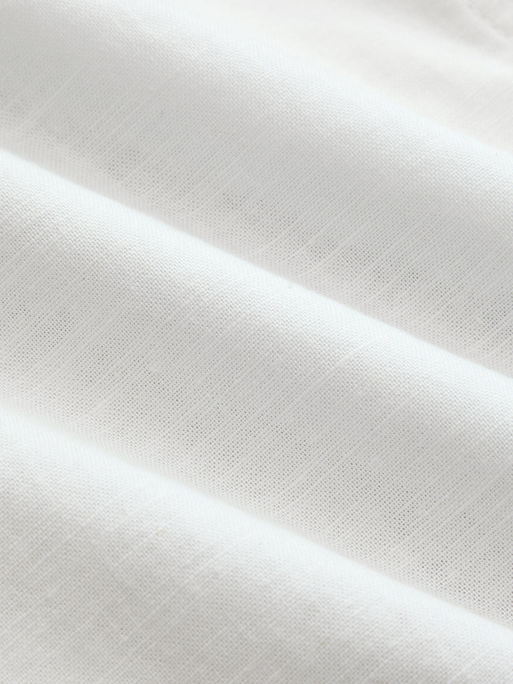 Cotton Linen Pocket Drawstring Shirt Romper