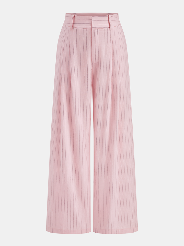 Pinstriped Cotton Linen Vest & Pants Set