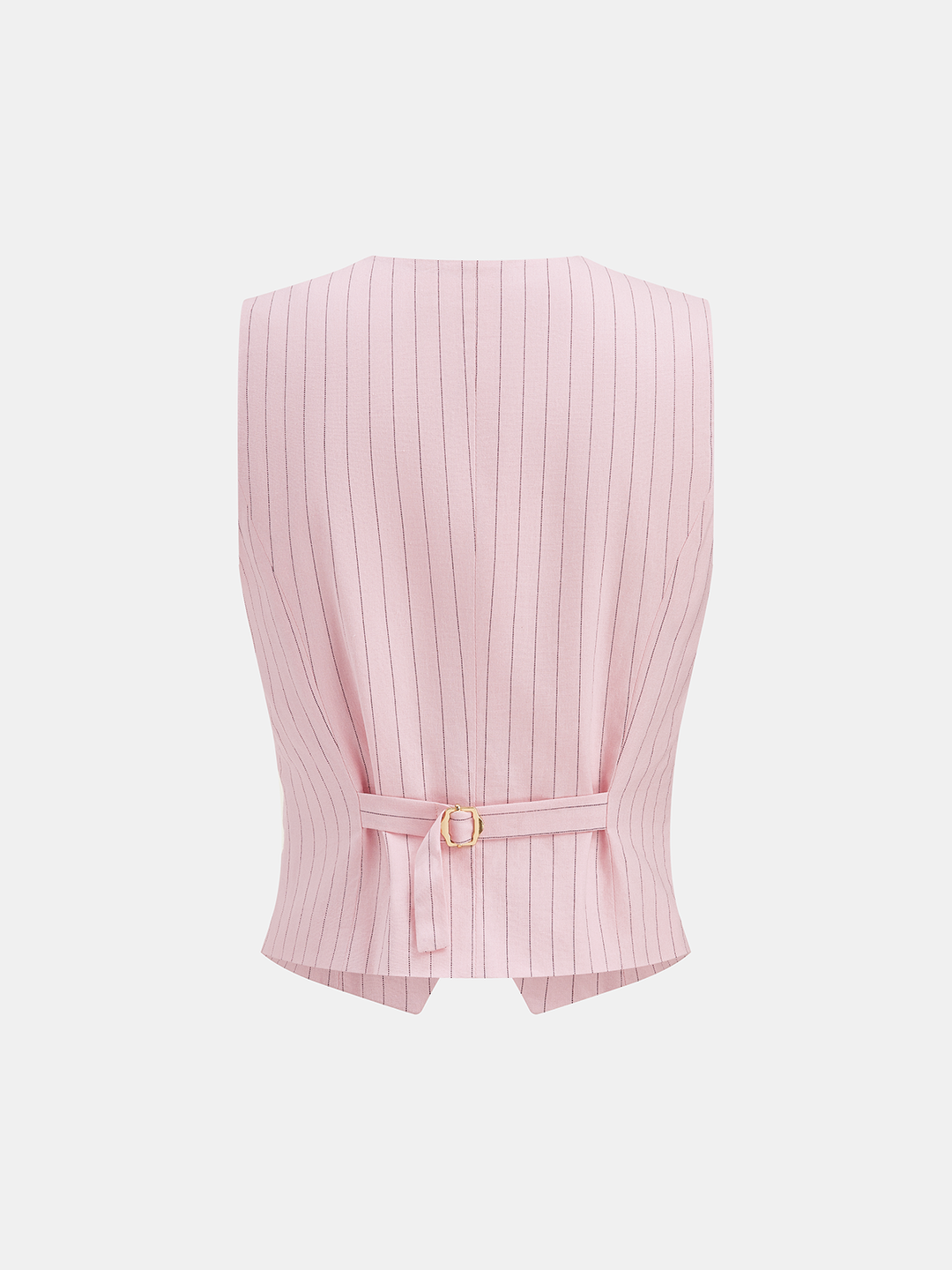 Pinstriped Cotton Linen Vest & Pants Set
